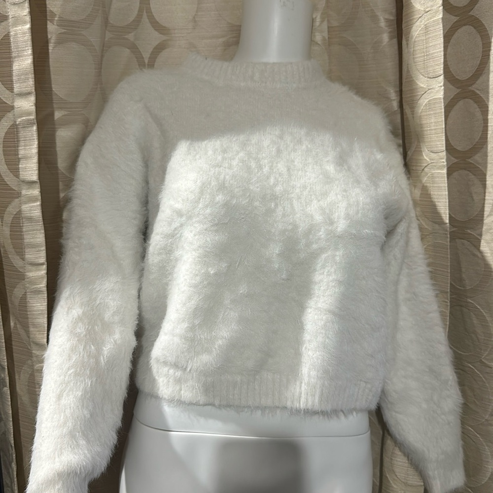 Divided white sweater small